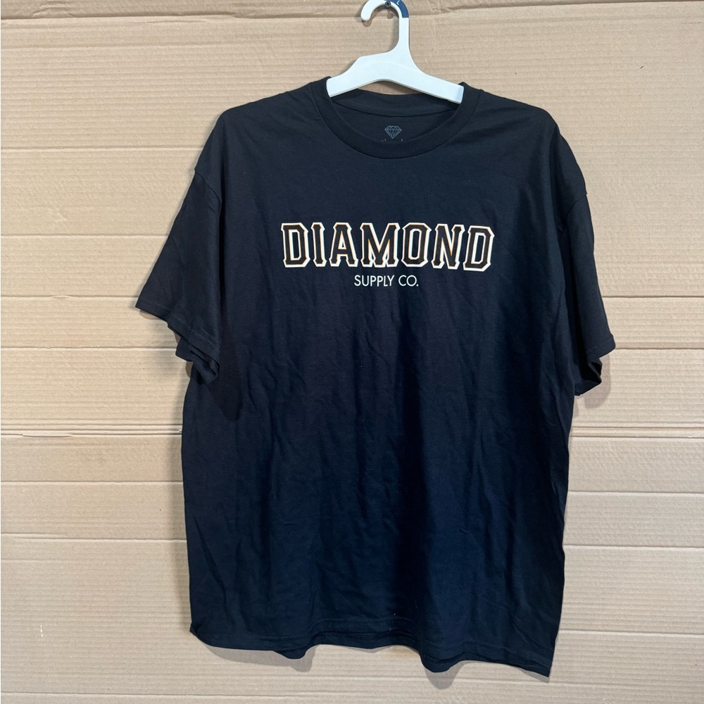 Diamond Supply Co. black cotton tee with white logo #DiamondSupplyCo